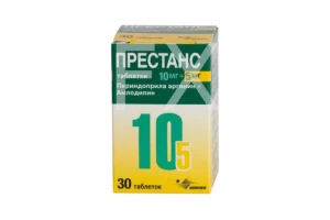 ПРЕСТАНС таб 5мг+10мг n30 амлодипин 5мг+периндоприл 10мг Анфарм